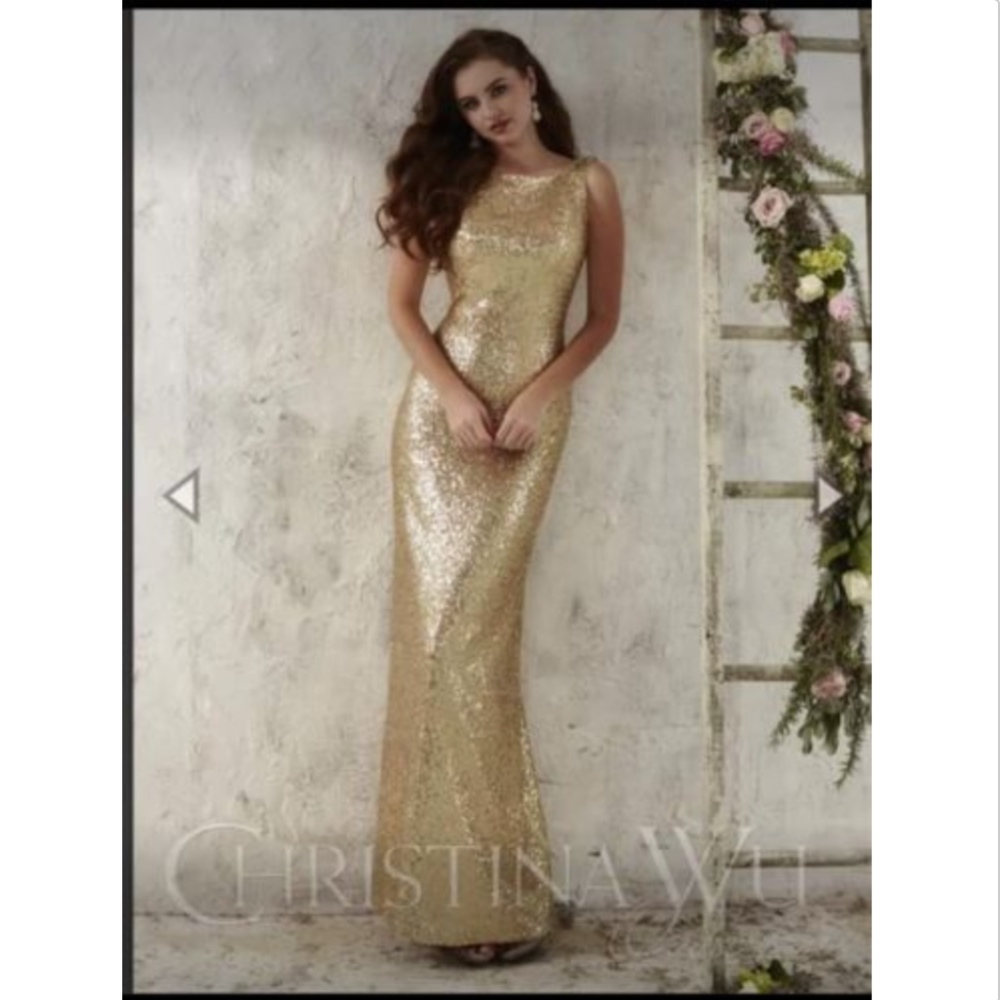 Christina Wu Gold Gown